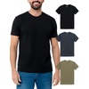 image:imageMens T Shirts Soft Cotton Crew Neck Athletic Fit Casual Tees S4XL3pack BlackCharcoalOlive Green