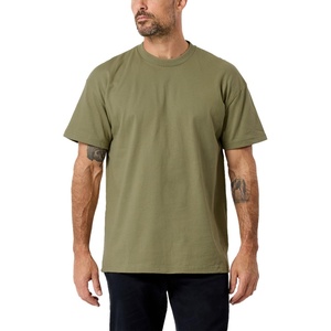 image:imageHeavyweight T Shirts for Men Boxy Oversized 100 Cotton Thick Tees S3XLLight Olive