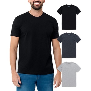 image:imageMens T Shirts Soft Cotton Crew Neck Athletic Fit Casual Tees S4XL3pack BlackCharcoalGrey