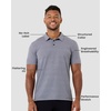image:imageDri Fit Polo Shirts for Men Moisture Wicking Quick Dry Golf Polo S4XLBlack Grey Stripes  Nologo
