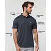 image:imageDri Fit Polo Shirts for Men Moisture Wicking Quick Dry Golf Polo S4XLCharcoal  Nologo