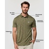 image:imageDri Fit Polo Shirts for Men Moisture Wicking Quick Dry Golf Polo S4XLOlive Green  Logo