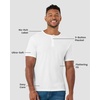 image:imageHenley Shirts for Men Short Sleeve Casual Fitted 3 Button Crew S4XLWhite  Logo