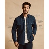 image:imageINTO THE AM Shirt Jackets for Men Casual Twill Shacket Button Up Fall S4XLBrown