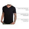 image:imageMens VNeck TShirt Fitted Short Sleeve Soft Cotton Vneck Tees S2XLBlack