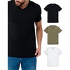 image:imageMens VNeck TShirt Fitted Short Sleeve Soft Cotton Vneck Tees S2XLBlackOlive GreenWhite