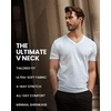 image:imageMens VNeck TShirt Fitted Short Sleeve Soft Cotton Vneck Tees S2XLHeather Columbia Blue