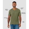 image:imageMens VNeck TShirt Fitted Short Sleeve Soft Cotton Vneck Tees S2XLOlive Green