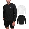 image:imageLong Sleeve Shirts for Men Soft Cotton Crew Neck Casual Tees S3XL2pack Branded  Black  and White