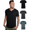 image:imageMens VNeck TShirt Fitted Short Sleeve Soft Cotton Vneck Tees S2XLBlackCharcoalIndigo