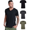 image:imageMens VNeck TShirt Fitted Short Sleeve Soft Cotton Vneck Tees S2XLBlackCharcoalOlive Green