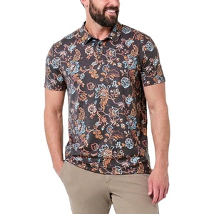 image:imageDri Fit Polo Shirts for Men Moisture Wicking Quick Dry Golf Polo S4XLBlack Floral  Nologo