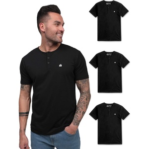 image:imageHenley Shirts for Men Short Sleeve Casual Fitted 3 Button Crew S4XLBlackBlackBlack  Logo
