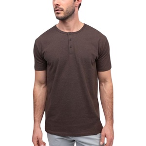 image:imageHenley Shirts for Men Short Sleeve Casual Fitted 3 Button Crew S4XLBrown  Nologo