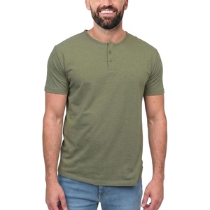 image:imageHenley Shirts for Men Short Sleeve Casual Fitted 3 Button Crew S4XLOlive Green  Nologo