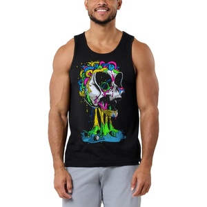 image:imageINTO THE AM Graphic Tank Tops for Men Cool Summer Beach Muscle Tanks S2XLBrain Invader