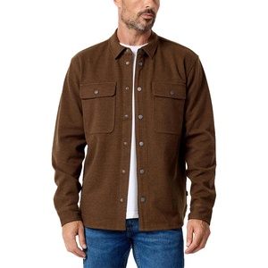 image:imageINTO THE AM Shirt Jackets for Men Casual Twill Shacket Button Up Fall S4XLBrown