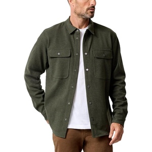 image:imageINTO THE AM Shirt Jackets for Men Casual Twill Shacket Button Up Fall S4XLMidnight Olive