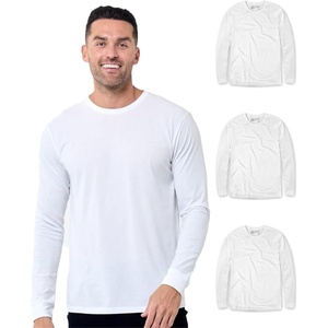 image:imageLong Sleeve Shirts for Men Soft Cotton Crew Neck Casual Tees S3XL3pack WhiteWhiteWhite