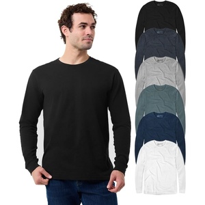 image:imageLong Sleeve Shirts for Men Soft Cotton Crew Neck Casual Tees S3XL6pack BlackCharcoalGreyIndigoNavyWhite