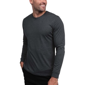 image:imageLong Sleeve Shirts for Men Soft Cotton Crew Neck Casual Tees S3XLNonbranded  Charcoal