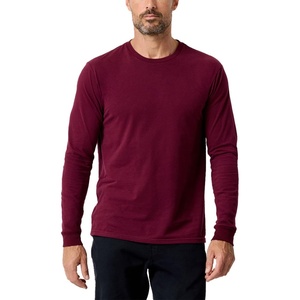 image:imageLong Sleeve Shirts for Men Soft Cotton Crew Neck Casual Tees S3XLNonbranded  Dark Maroon