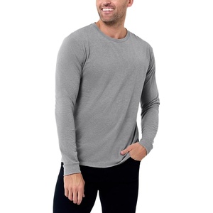 image:imageLong Sleeve Shirts for Men Soft Cotton Crew Neck Casual Tees S3XLNonbranded  Grey