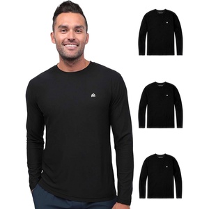 image:imageLong Sleeve Workout Shirts for Men Dri Fit Quick Dry Gym Tees S4XL3pack  BlackBlackBlack  Logo