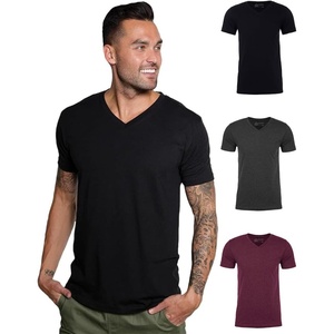 image:imageMens VNeck TShirt Fitted Short Sleeve Soft Cotton Vneck Tees S2XLBlackCharcoalMaroon