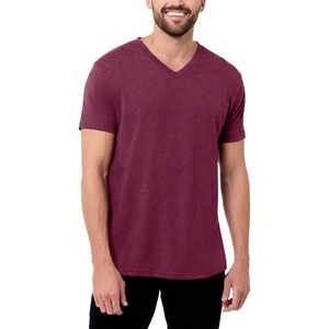 image:imageMens VNeck TShirt Fitted Short Sleeve Soft Cotton Vneck Tees S2XLHeather Maroon