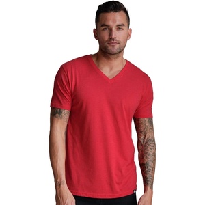 image:imageMens VNeck TShirt Fitted Short Sleeve Soft Cotton Vneck Tees S2XLRed