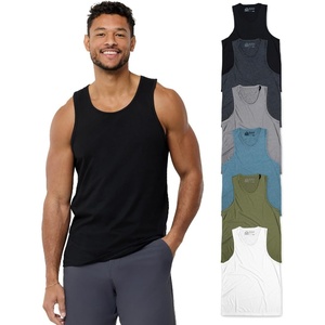 image:imageTank Tops for Men Soft Cotton Blend Sleeveless Muscle Tanks S2XLBlackCharcoalGreyIndigoOlive GreenWhite  Nologo
