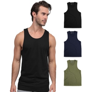 image:imageTank Tops for Men Soft Cotton Blend Sleeveless Muscle Tanks S2XLBlackNavyOlive Green  Nologo