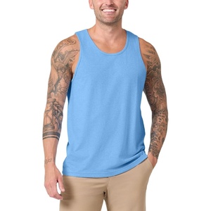 image:imageTank Tops for Men Soft Cotton Blend Sleeveless Muscle Tanks S2XLHeather Columbia Blue  Nologo