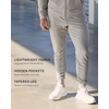 image:imageFleece Joggers for Men Soft Lounge Sweatpants Zip Pockets Tapered S4XLNonbranded  Grey