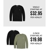 image:imageHenley Shirts for Men Long Sleeve Casual 3 Button Soft Cotton S4XL2 Pack  BlackWhite  Logo