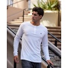 image:imageHenley Shirts for Men Long Sleeve Casual 3 Button Soft Cotton S4XL2 Pack  NavyGrey  Logo