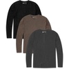 image:imageHenley Shirts for Men Long Sleeve Casual 3 Button Soft Cotton S4XL3 Pack  BlackBrownCharcoal  Nologo