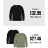 image:imageHenley Shirts for Men Long Sleeve Casual 3 Button Soft Cotton S4XLCharcoal  Logo