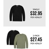 image:imageHenley Shirts for Men Long Sleeve Casual 3 Button Soft Cotton S4XLNonbranded  Olive Green