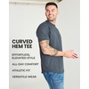 image:imageMens Curved Hem T Shirts Drop Cut Modern Fit Soft Cotton Casual S4XL3pack BlackCharcoalNavy