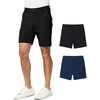 image:imageMens Shorts Stretch Chino Golf Casual Dress Flat Front 7 amp 9 InchBlackNavy
