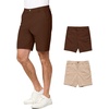 image:imageMens Shorts Stretch Chino Golf Casual Dress Flat Front 7 amp 9 InchBrownKhaki