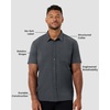 image:imageShort Sleeve Button Down Shirts for Men Slim Fit Stretch Casual S4XLPack of 2  Nonbranded  Black HeatherBrown