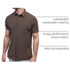 image:imageShort Sleeve Button Down Shirts for Men Slim Fit Stretch Casual S4XLSingle  Nonbranded  Brown