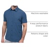 image:imageShort Sleeve Button Down Shirts for Men Slim Fit Stretch Casual S4XLSingle  Nonbranded  Cool Blue