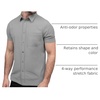 image:imageShort Sleeve Button Down Shirts for Men Slim Fit Stretch Casual S4XLSingle  Nonbranded  Grey