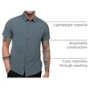 image:imageShort Sleeve Button Down Shirts for Men Slim Fit Stretch Casual S4XLSingle  Nonbranded  Indigo