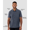 image:imageShort Sleeve Button Down Shirts for Men Slim Fit Stretch Casual S4XLSingle  Nonbranded  Navy