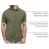 image:imageShort Sleeve Button Down Shirts for Men Slim Fit Stretch Casual S4XLSingle  Nonbranded  Olive Green